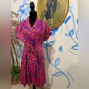 Finley Pink, Blue & Yellow Animal-Print Dress